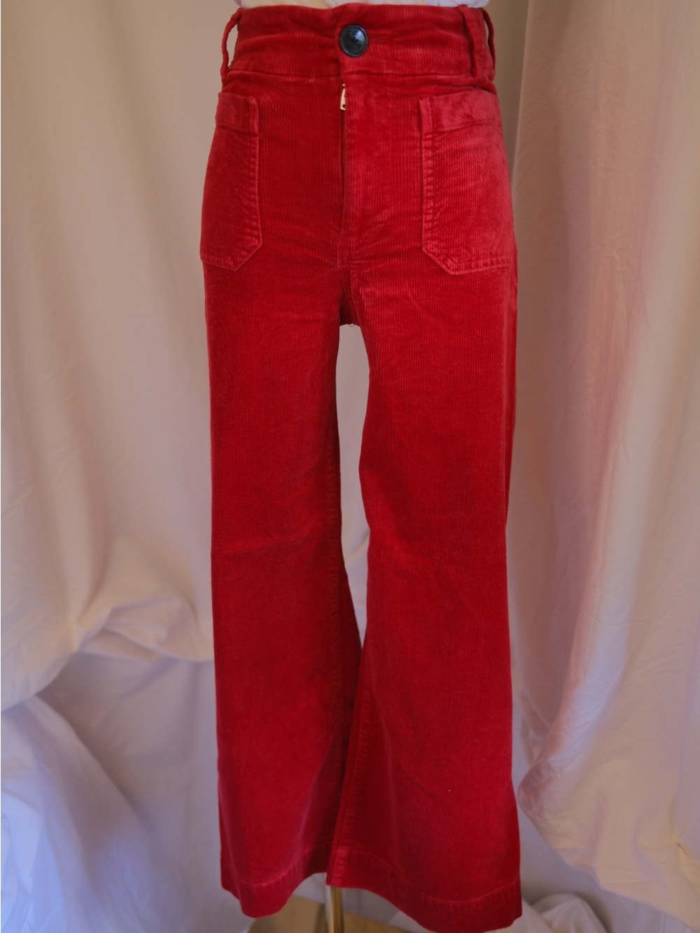 Anthropologie Maeve The Colette Red Corduroy Wide Leg Pants Size 24 - Picture 2 of 7